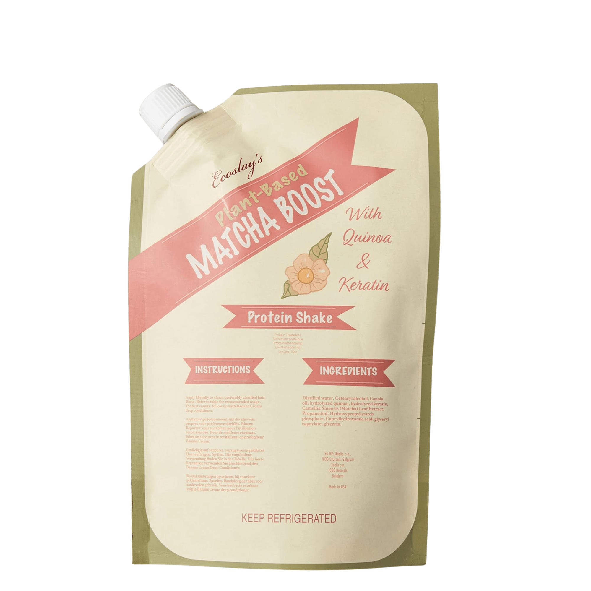 Ecoslay Matcha Boost ist ein proteinreiches Haarpflegeprodukt, das speziell entwickelt wurde, um geschädigtes Haar zu stärken und die Haarstruktur zu verbessern. Mit Inhaltsstoffen wie hydrolysiertem Quinoa und Matcha-Grüntee-Extrakt hilft es, das Haar tiefenwirksam zu reparieren, Spliss vorzubeugen und die Elastizität der Locken zu fördern. Ideal für lockiges und strapaziertes Haar, das eine kräftigende Pflege benötigt, um gesund und glänzend zu bleiben.