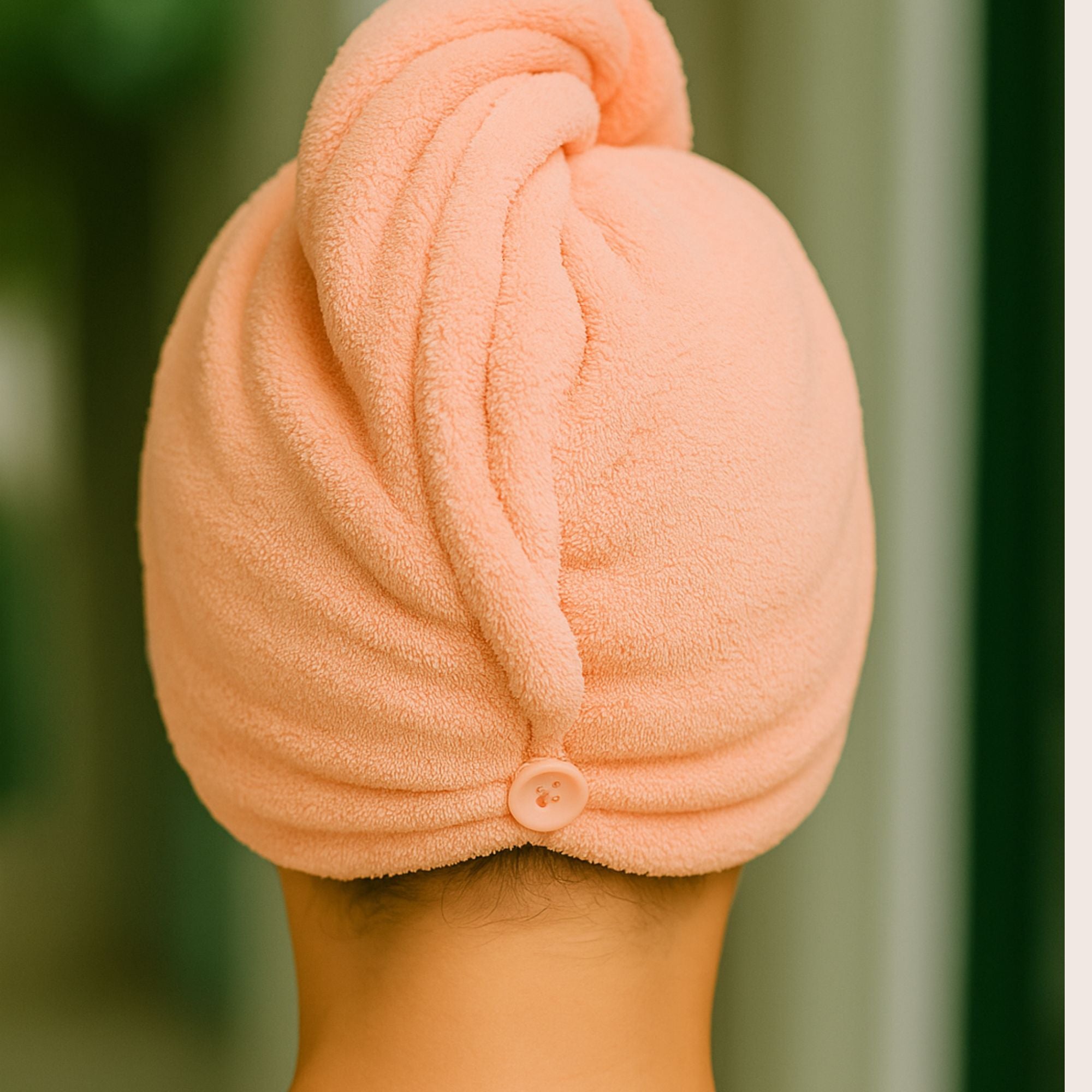 Hair Towel – Peach, Microfiber, Gentle on Curls