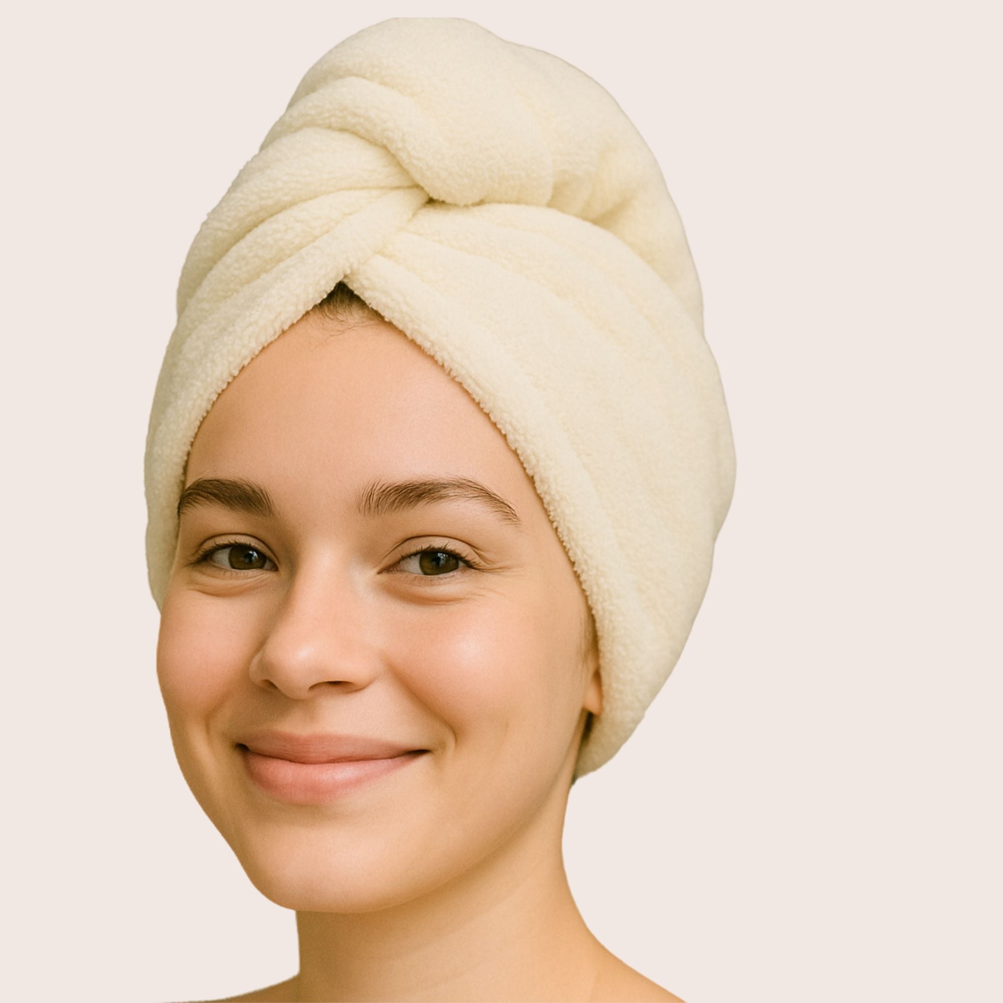 Haar-Handtuch – Creme, Mikrofaser, sanft & schnelltrocknend
