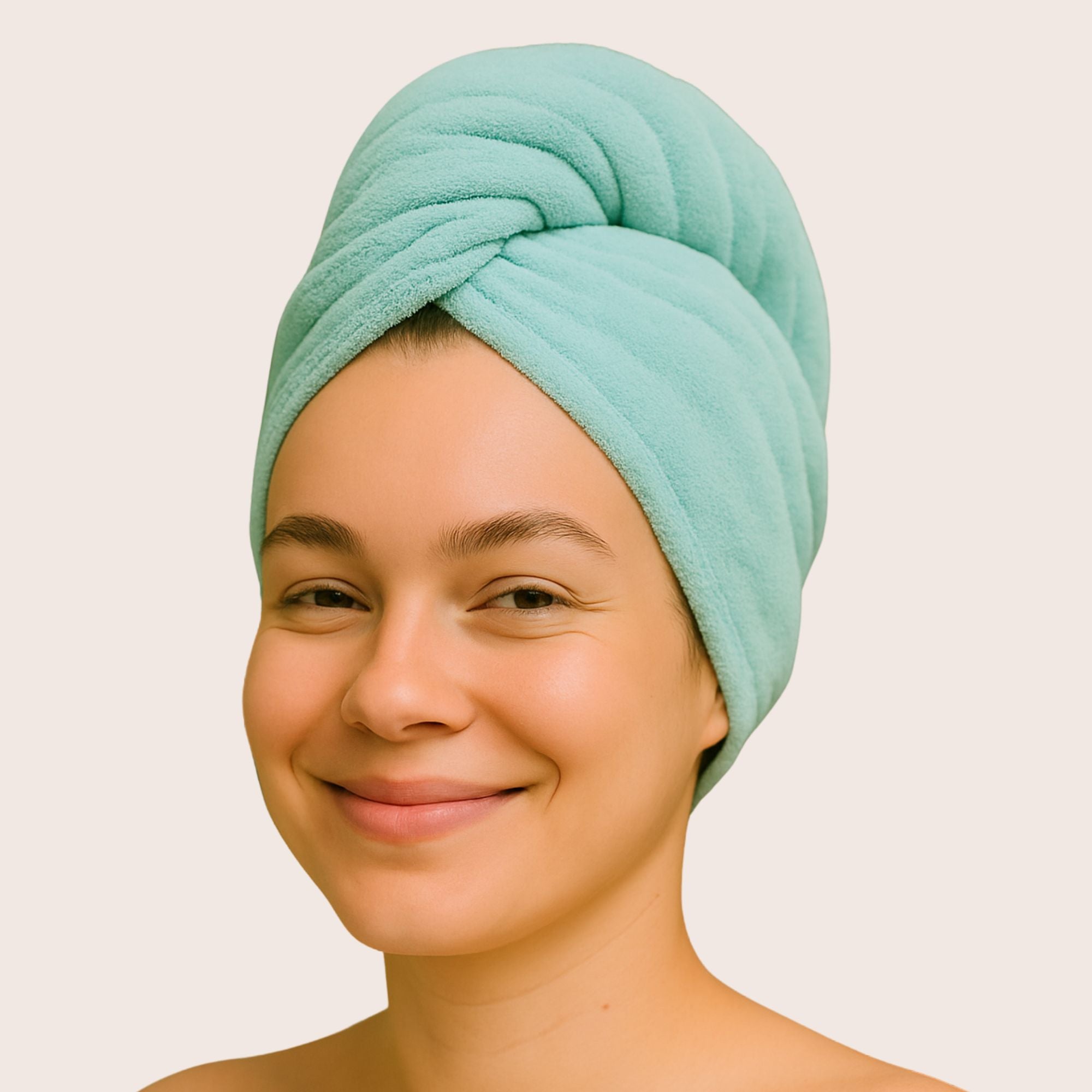 Mikrofaser Haar-Handtuch – Grün, sanft & schnelltrocknend