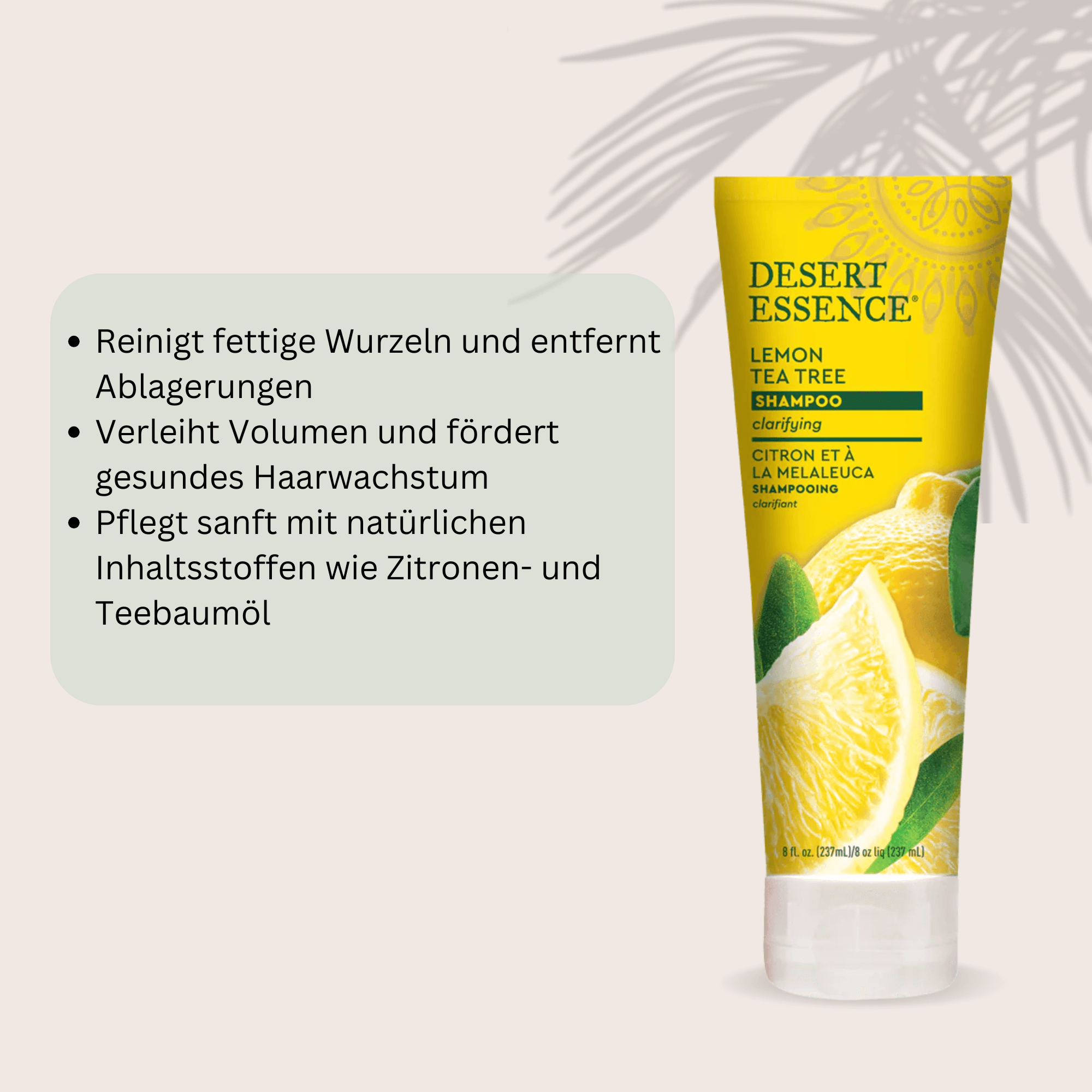 Lemon Tea Tree Shampoo – Klärendes Shampoo mit Zitrone & Teebaumöl für fettige Kopfhaut | 237 ml