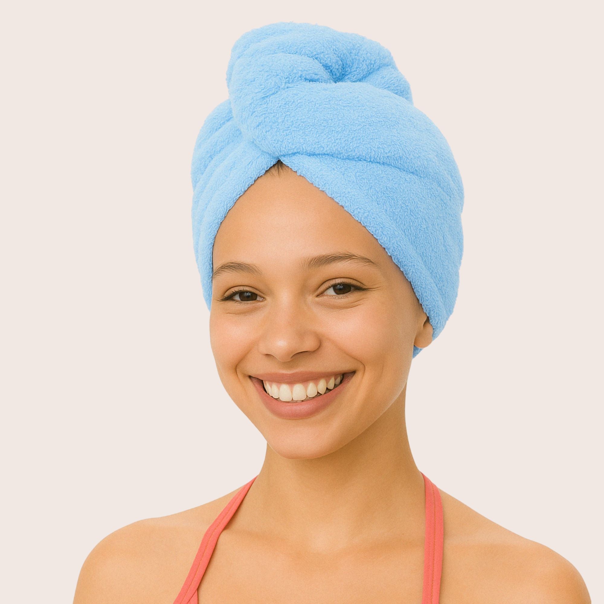 Blaues Mikrofaserhandtuch – schont Haarstruktur und Locken