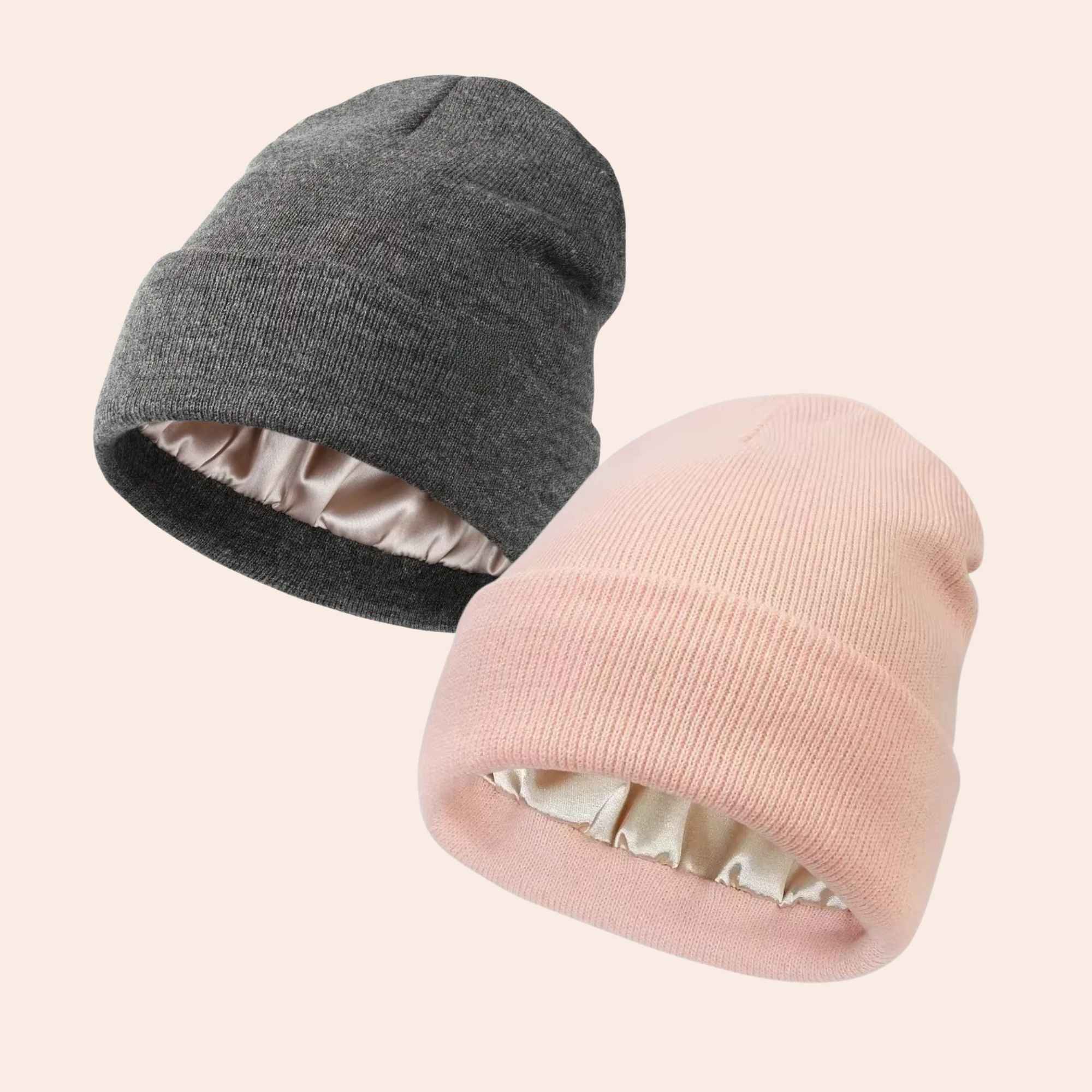 Beanie mit Satinfutter Set von 2