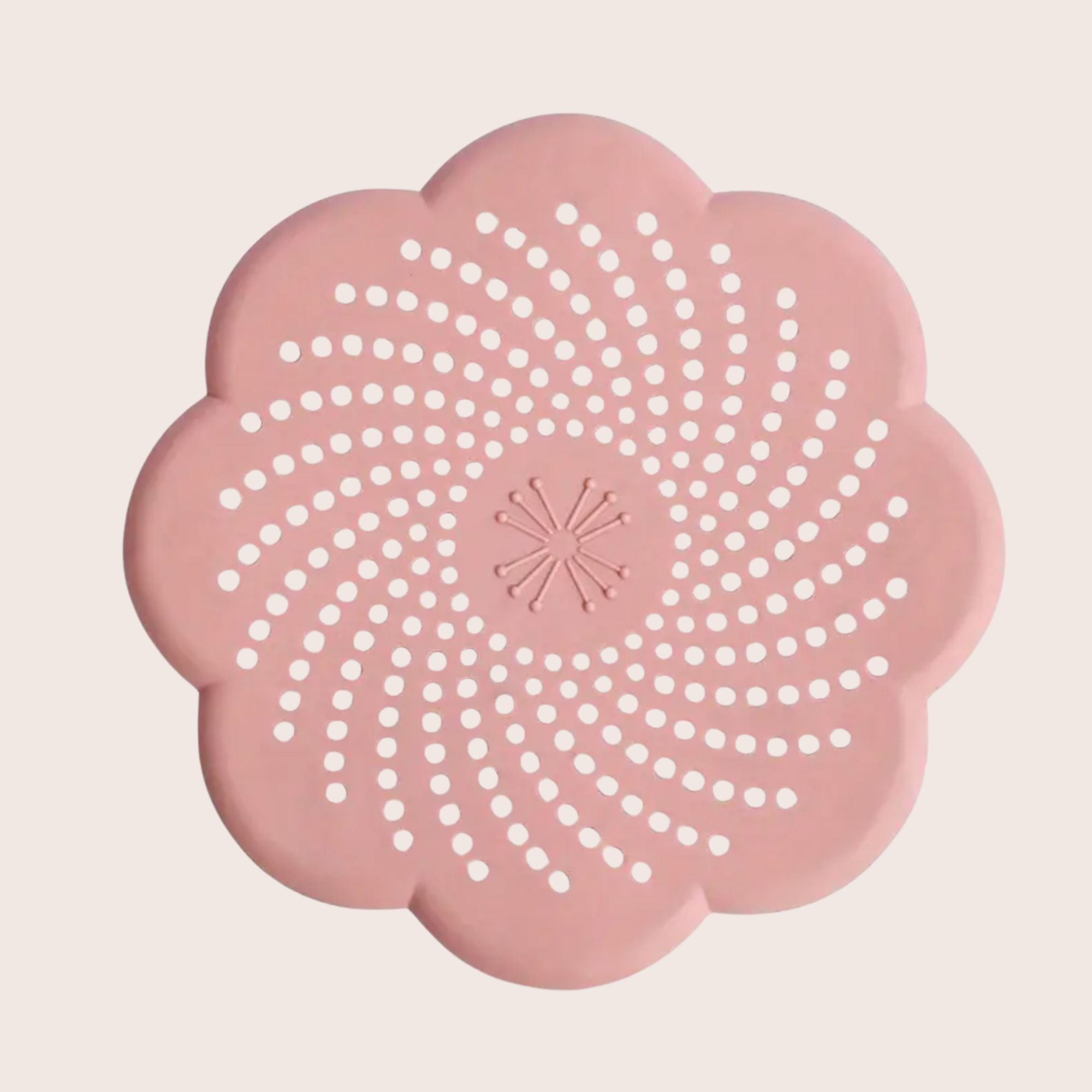 Silikon Haarfänger in Rosa – flaches Abflusssieb mit Saugnapf