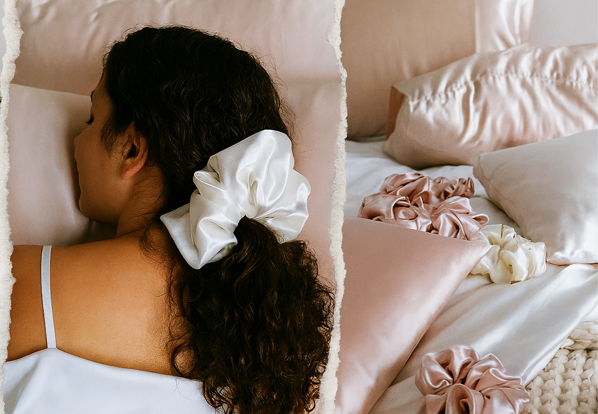 Siztaz satin pillowcase kissenbezug satin scrunchies