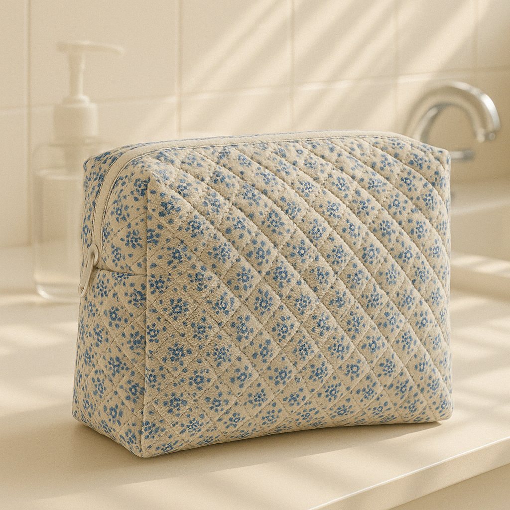 Trousse de maquillage Florence Blue – Pour le maquillage et les soins