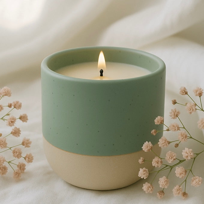 Clear Spirit –  Cup Candle. Leinen frisch