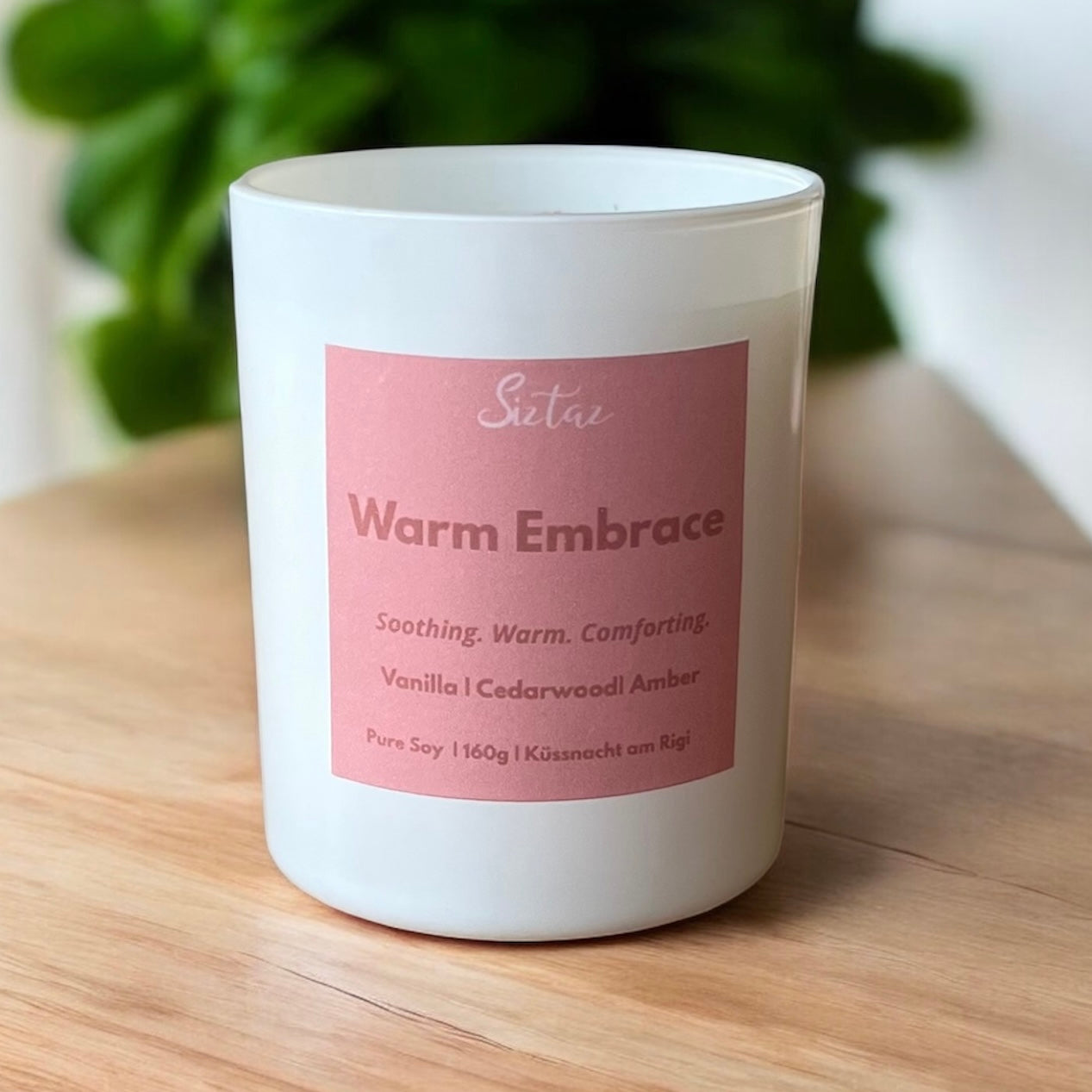 Warm Embrace. Vanilla. Soft. Cozy.