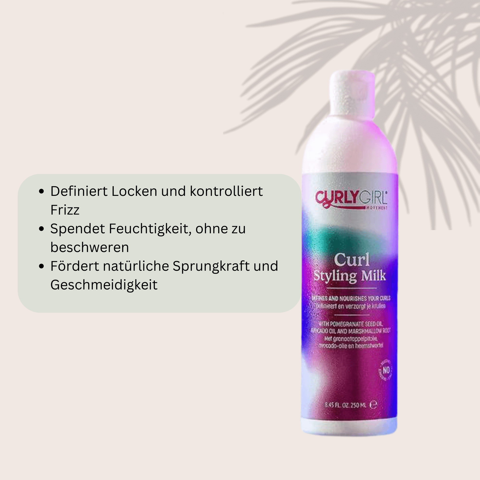 CurlyGirl Movement Styling Milk ist eine leichte, feuchtigkeitsspendende Styling-Creme, die speziell für lockiges Haar entwickelt wurde. Sie hilft, Locken zu definieren, Frizz zu kontrollieren und das Haar weich und geschmeidig zu halten. Die nicht beschwerende Formel pflegt das Haar, spendet Feuchtigkeit und fördert die natürliche Sprungkraft der Locken. Ideal für alle, die flexible und definierte Locken mit einem natürlichen Finish wünschen.