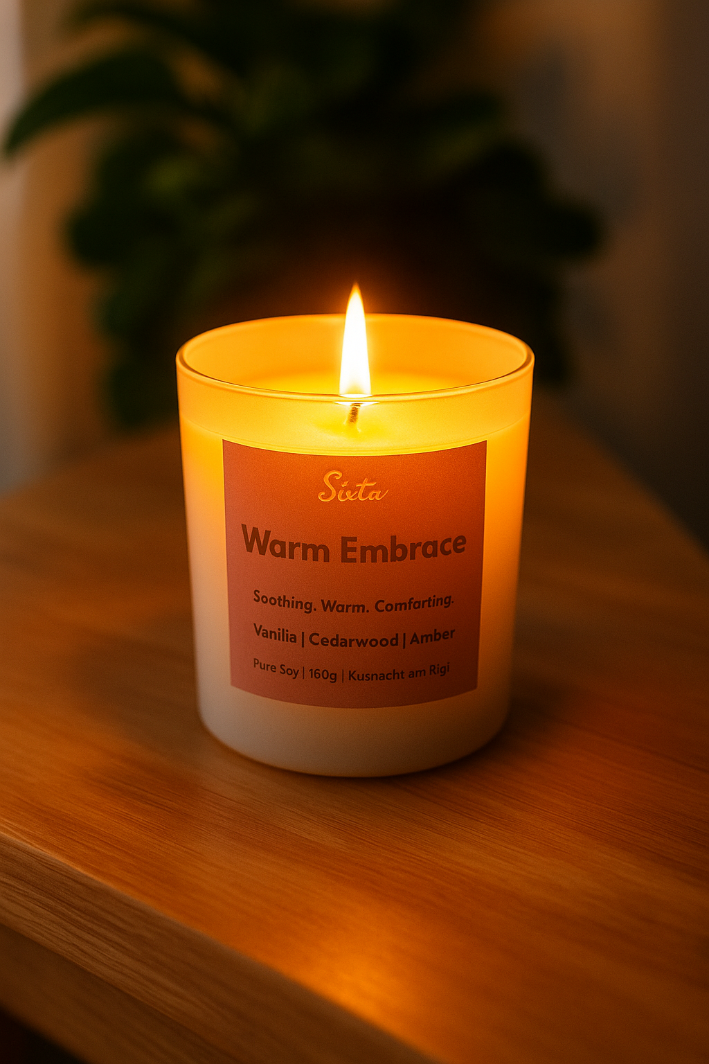 Warm Embrace. Vanilla. Soft. Cozy.