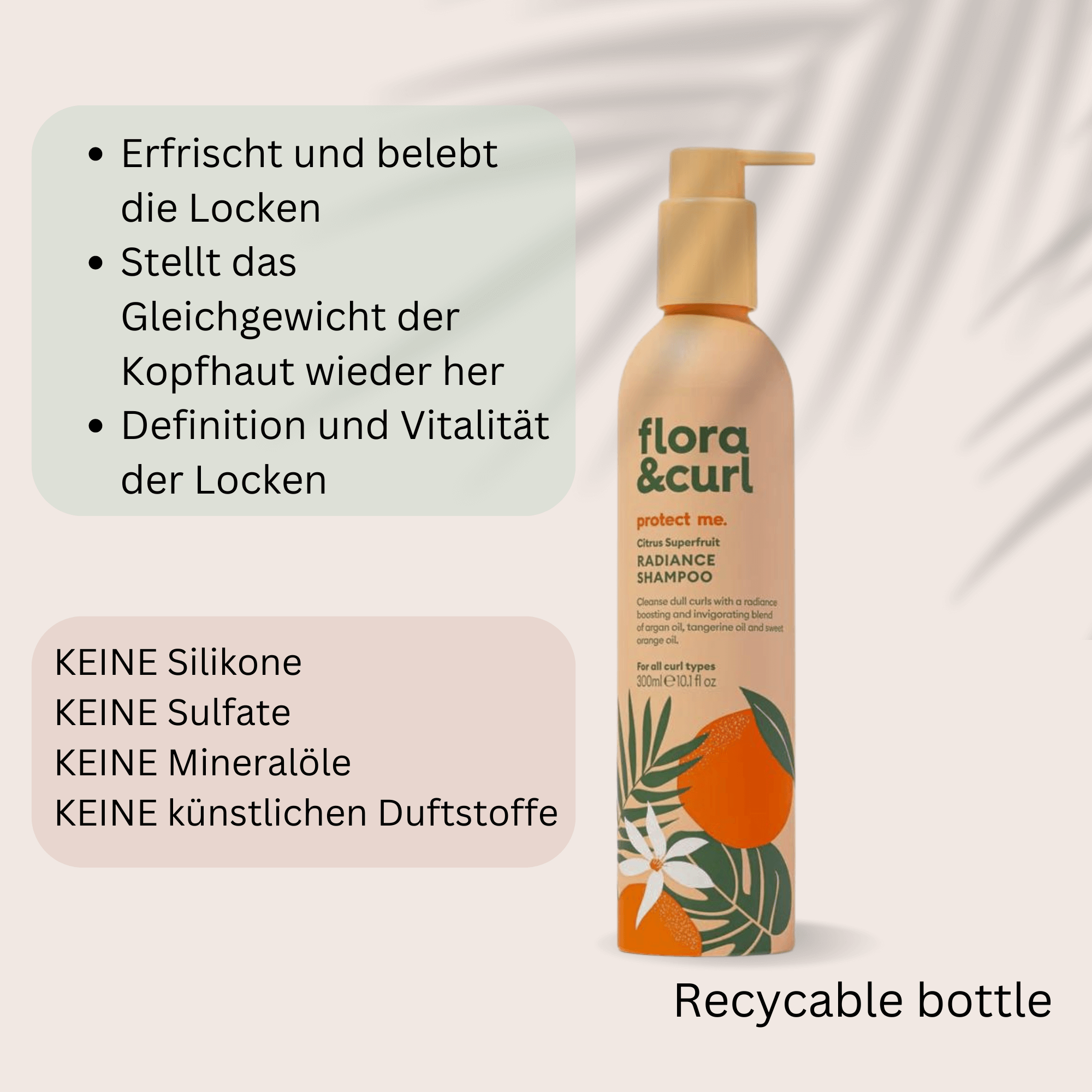 Flora & Curl Citrus Superfruit Radiance Shampoo ist ein belebendes Shampoo, das mit natürlichen Zitrusfrüchten angereichert ist. Es reinigt das Haar sanft, entfernt Ablagerungen und spendet gleichzeitig Feuchtigkeit. Die Formel stärkt das Haar, verbessert den Glanz und lässt Locken frisch und strahlend aussehen. Ideal für alle Haartypen, die eine leichte, aber effektive Reinigung benötigen.