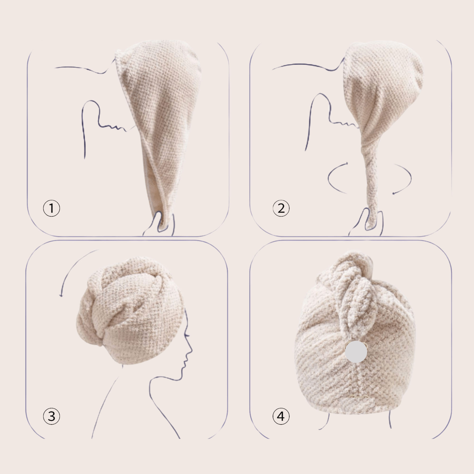 Haar-Handtuch – Peach, Mikrofaser, sanft zu Locken