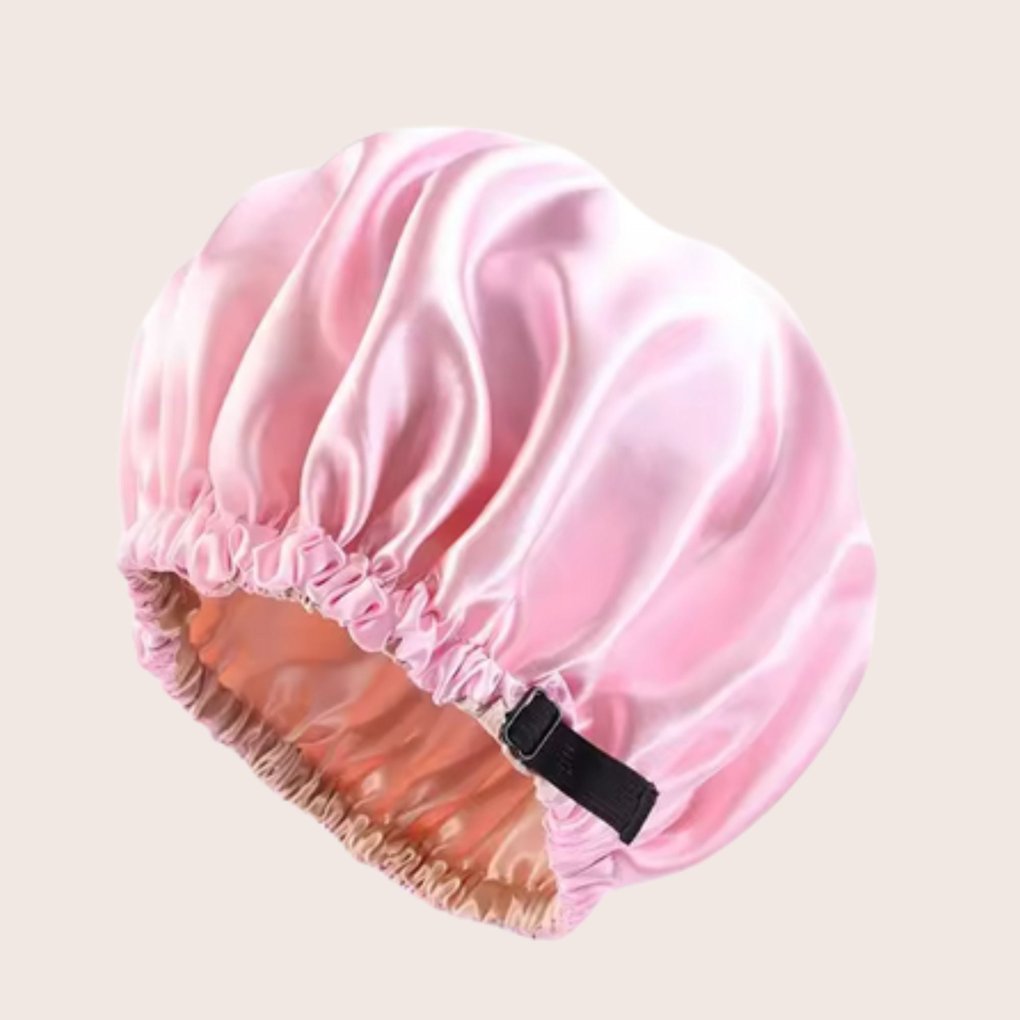 Pinke doppelseitige Haube, Haube für curly hair routines über Nacht