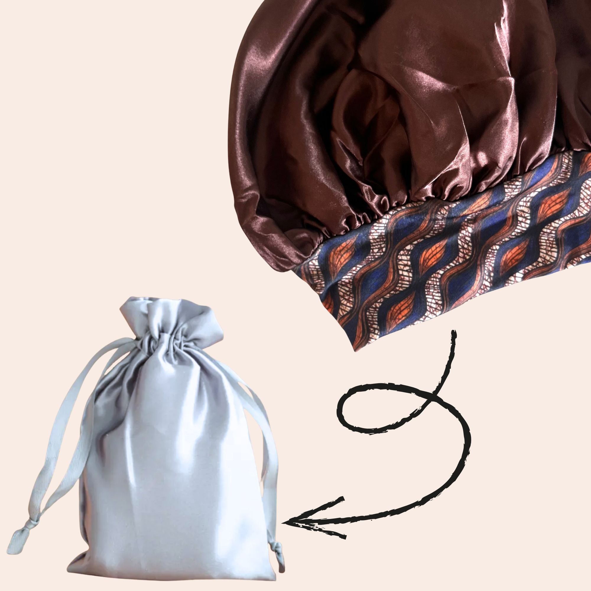 Satin Bonnet, Haube – Brown, haarschonend & atmungsaktiv brown