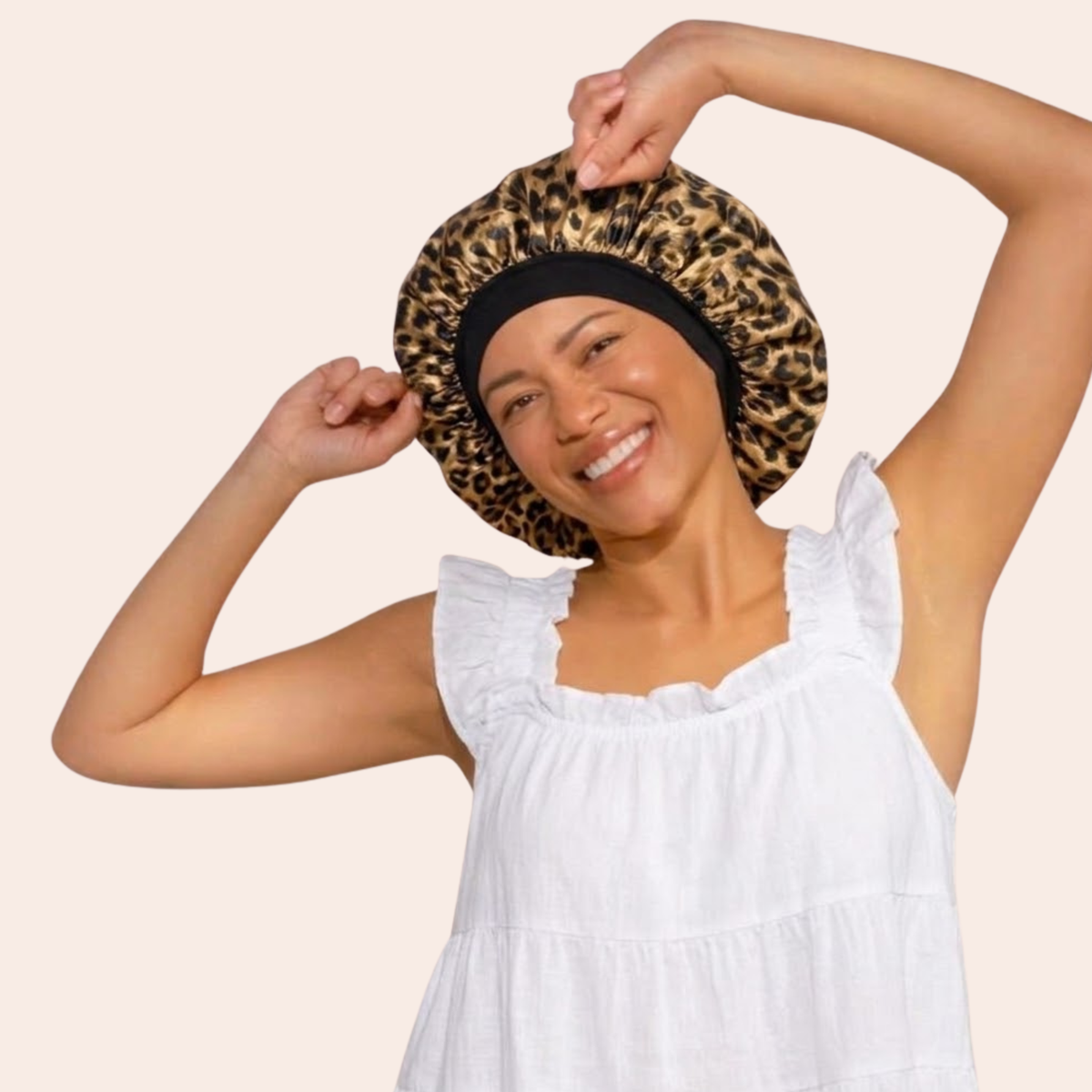 Bonnet de nuit en satin | imprimé