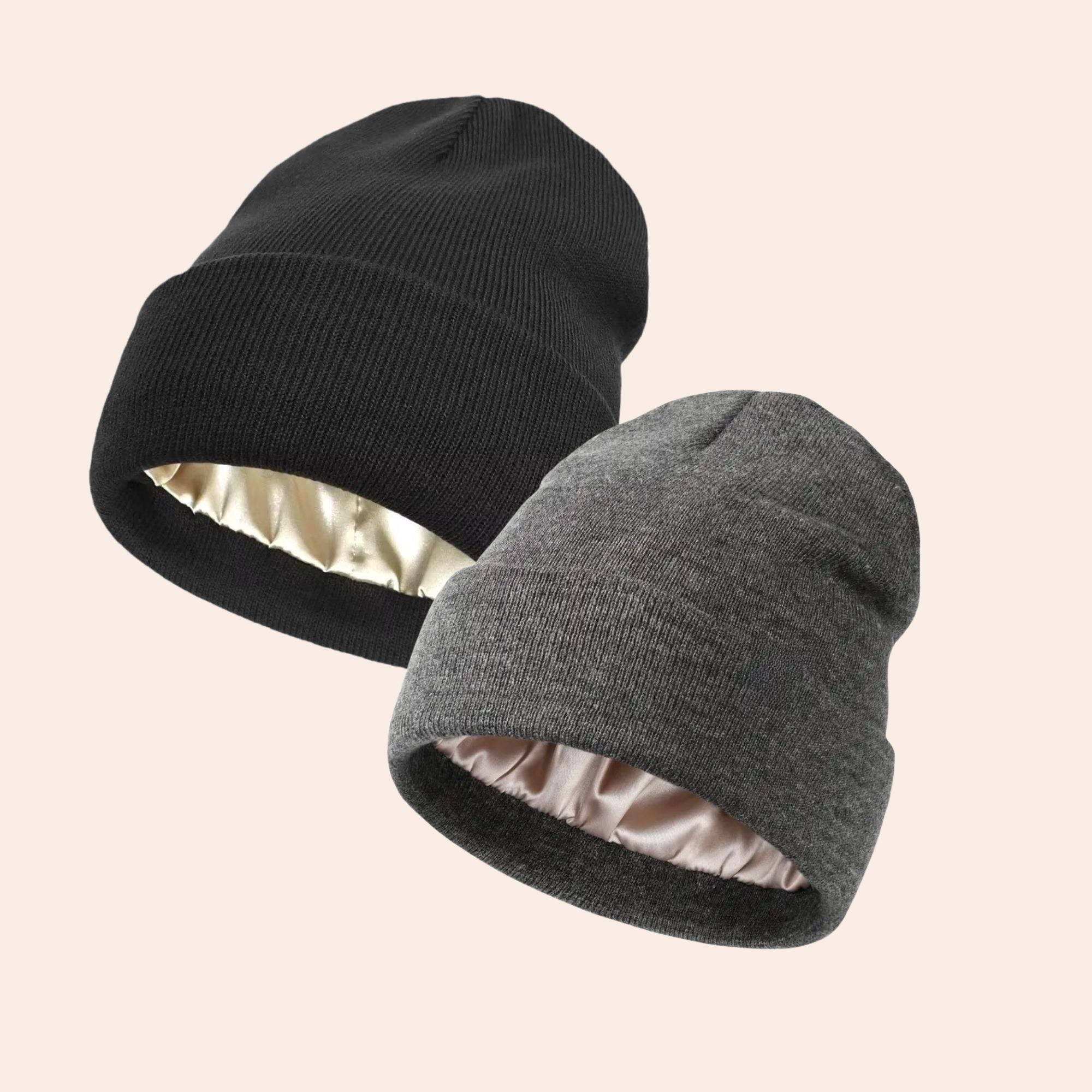 Beanie mit Satinfutter Set von 2