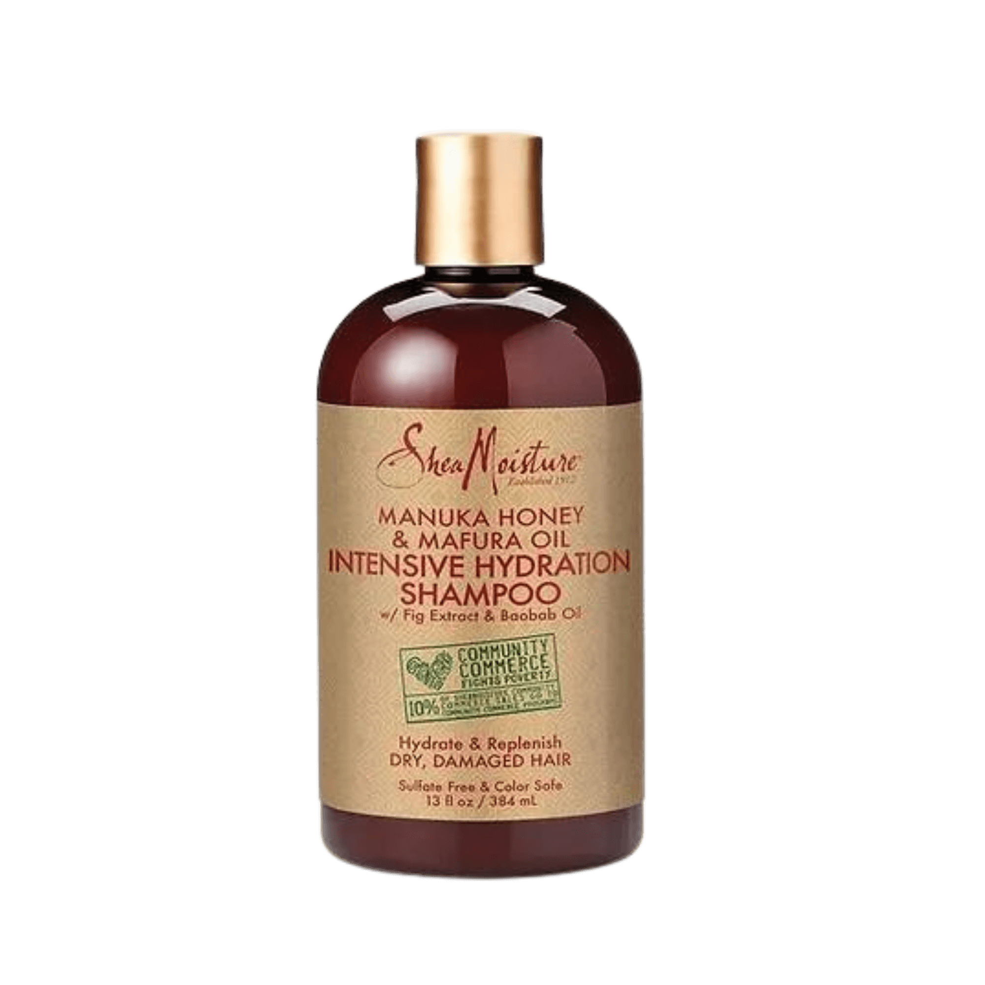 SheaMoisture Manuka Honey & Mafura Oil Intensive Hydration Shampoo, ein feuchtigkeitsspendendes Shampoo mit Manuka-Honig und Mafura-Öl, das trockenes Haar sanft reinigt, intensiv hydratisiert und Frizz reduziert.