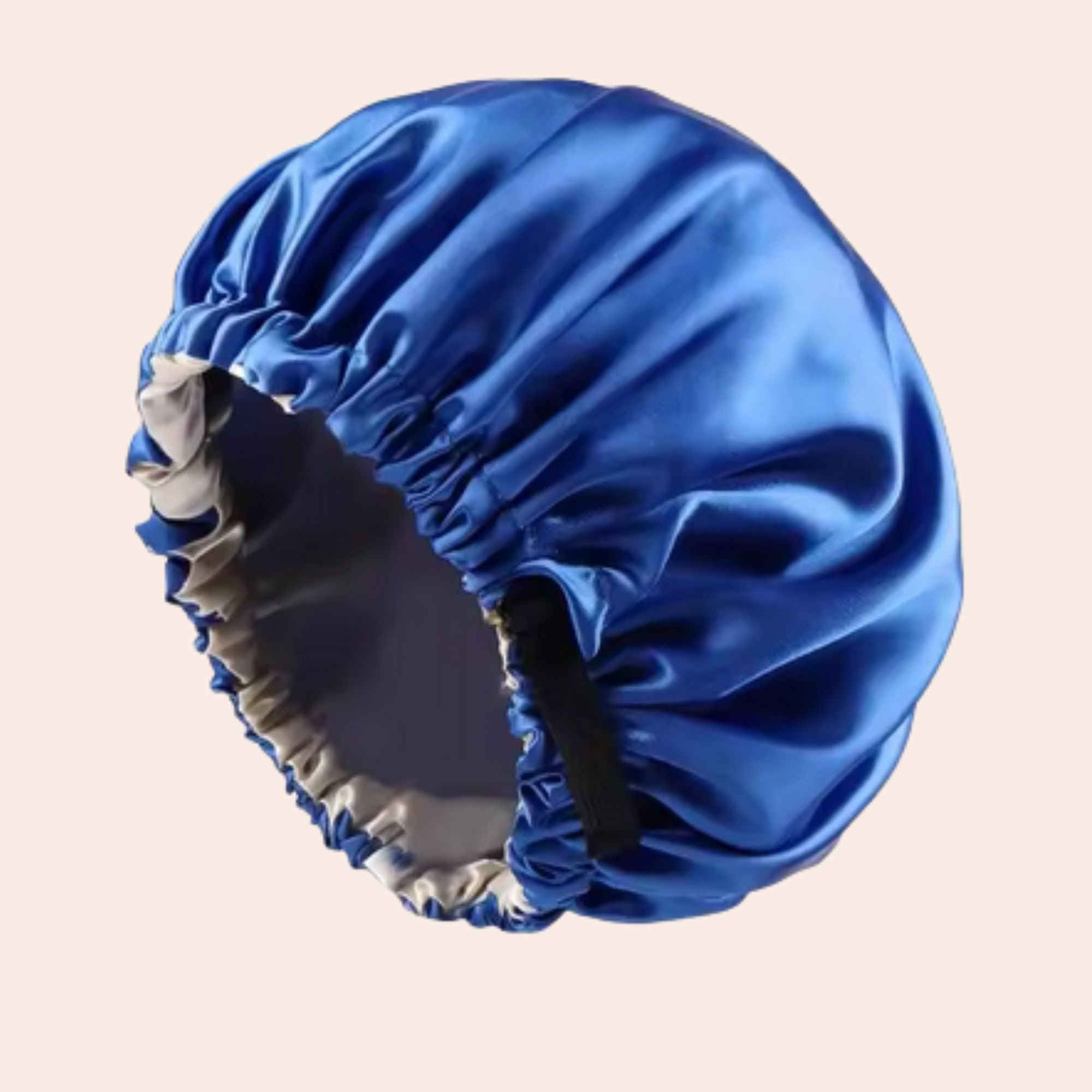 Siztaz Double layered satin Bonnet für Locken_blau