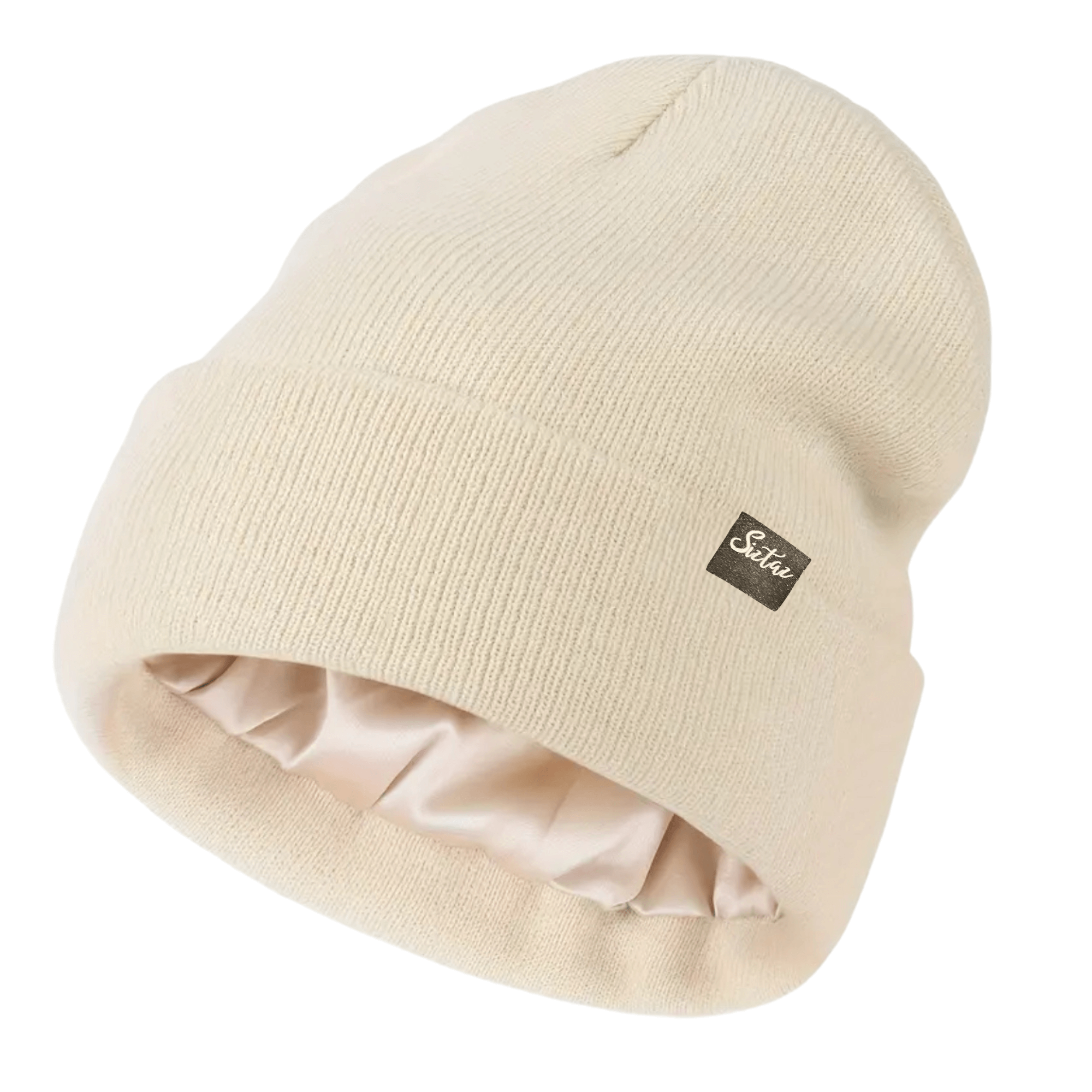 Siztaz beige  Wintermütze mit Satinfutter