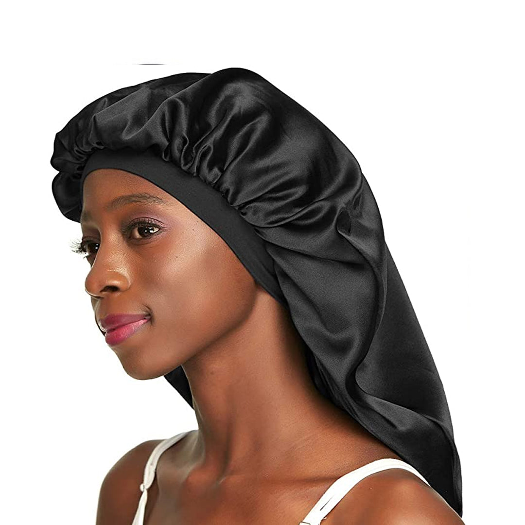Siztaz | Satin Bonnet Black, schwarz  für Zöpfe und Locks 