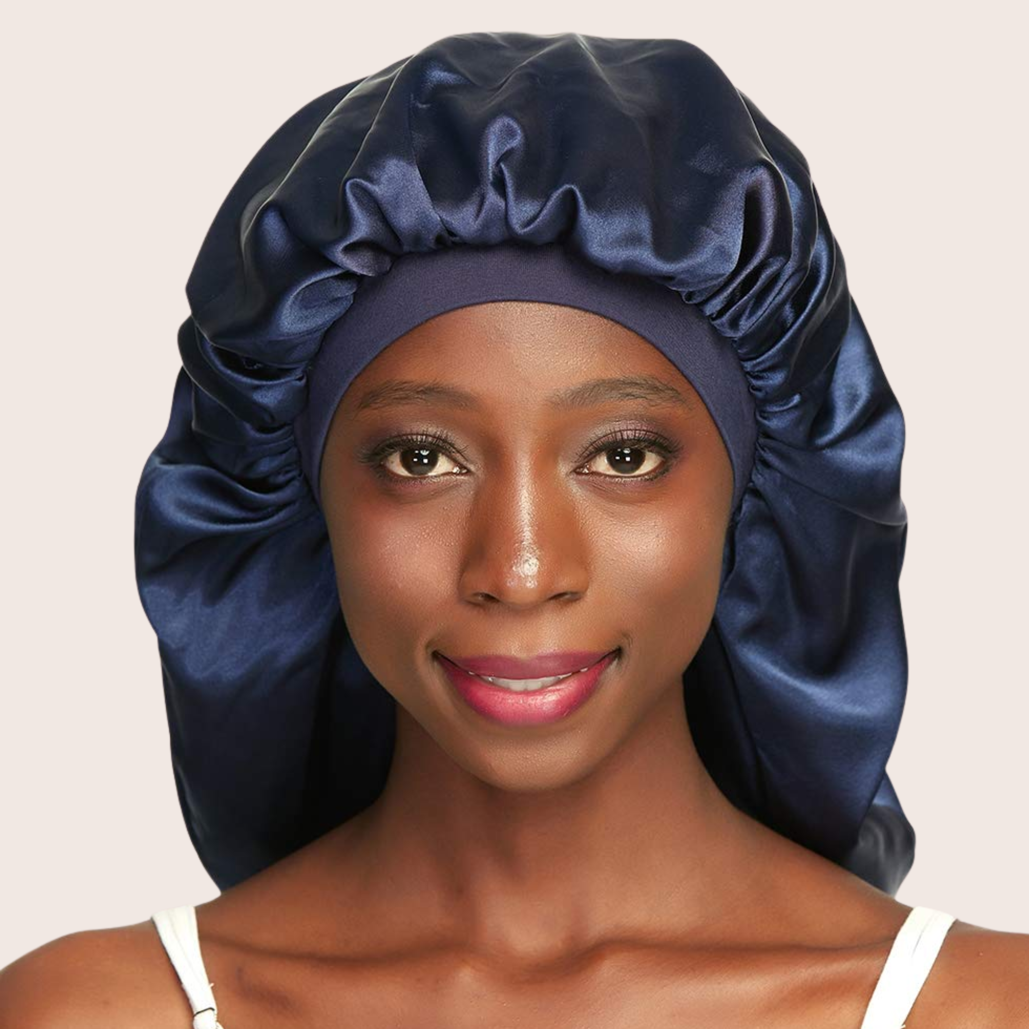 Siztaz | Satin Bonnet dark navy, für Zöpfe und Locks 