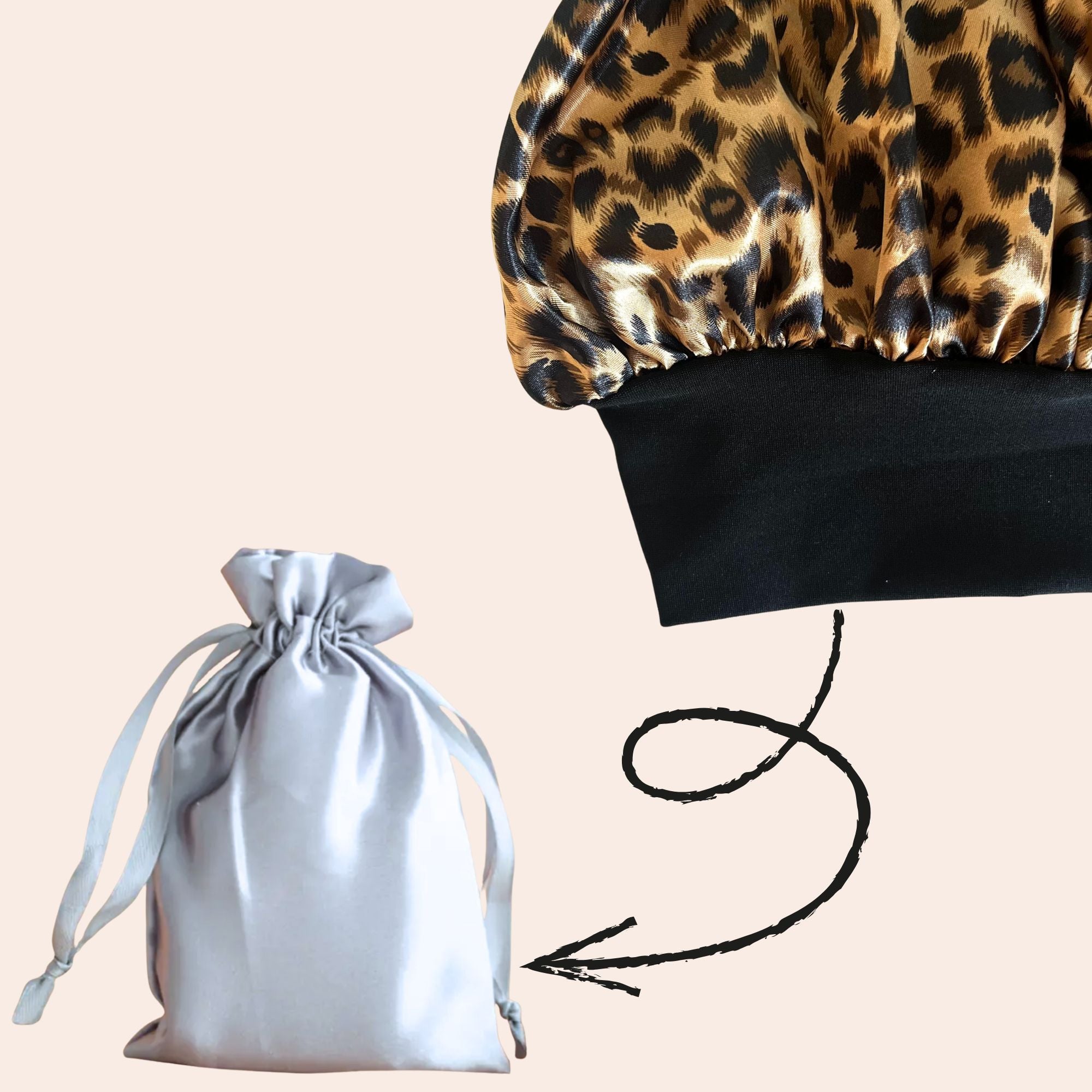 Haube mit Cheetah Druck, bonnet printed