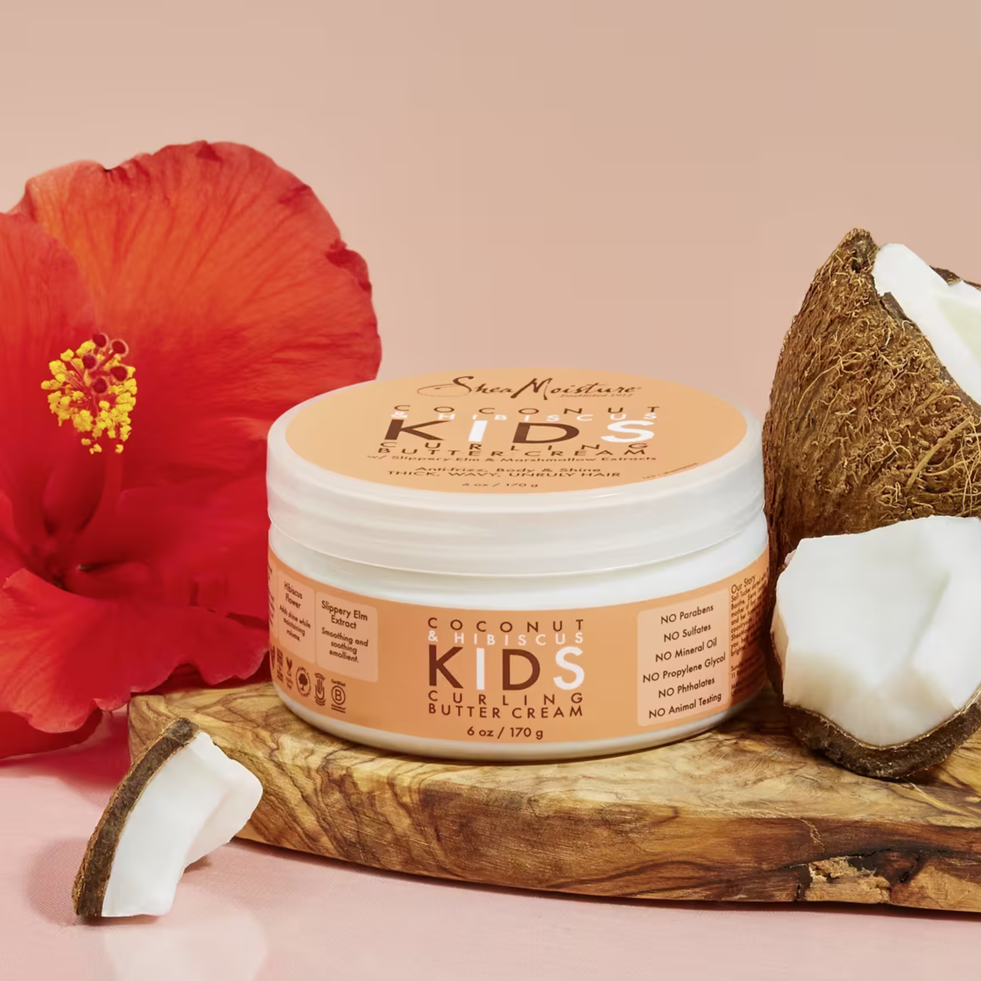 Crème pour boucles pour enfants à la noix de coco et à l'hibiscus 