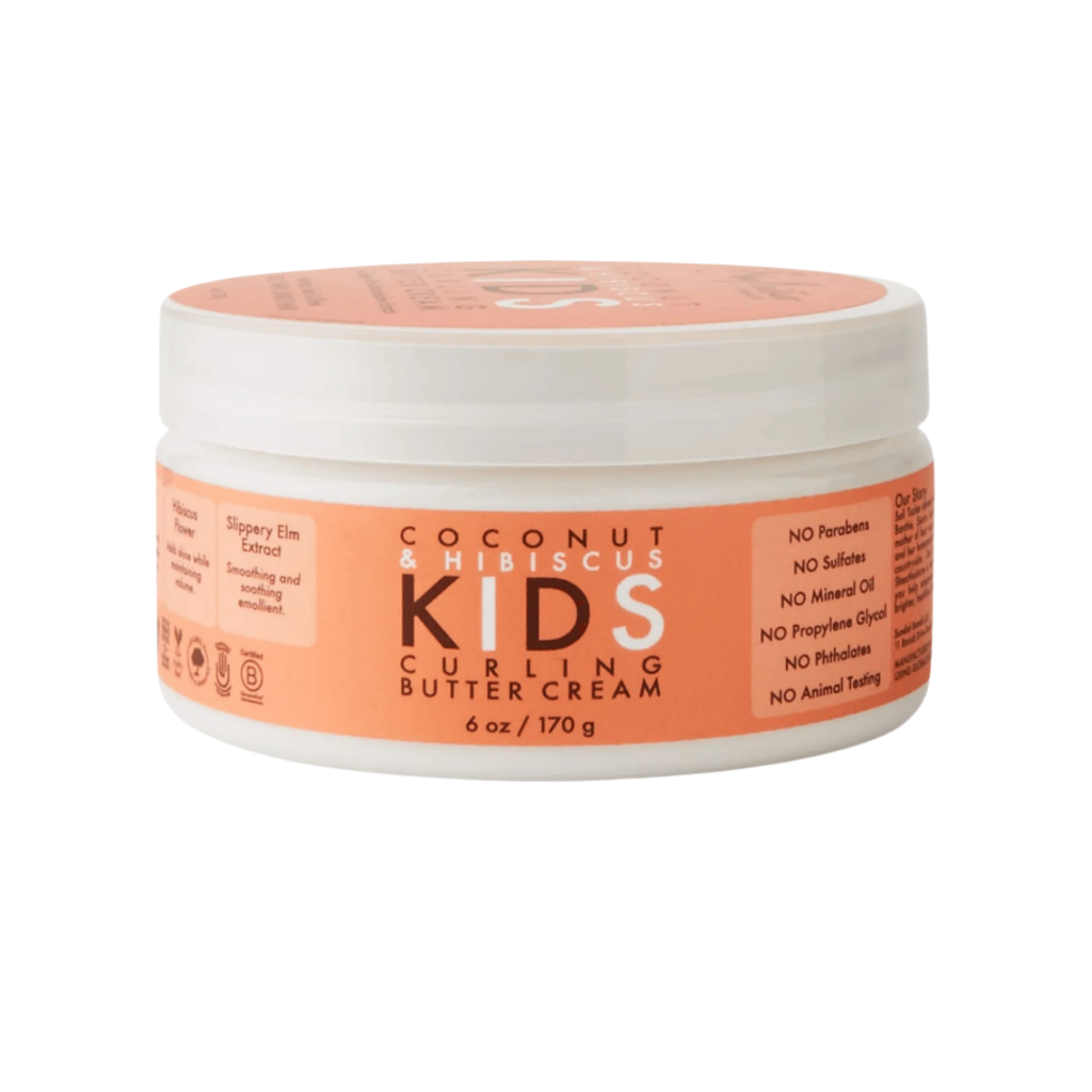 SheaMoisture Coconut & Hibiscus Kids Curl Cream, eine pflegende Creme für Kinder mit Kokosnuss- und Hibiskus-Extrakten, die hilft, Locken zu definieren, Frizz zu reduzieren, das Haar weich und glänzend zu machen und es ideal für das Stylen von Zöpfen ist.